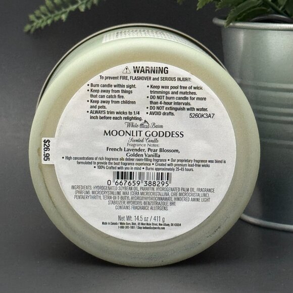 BBW Moonlit Goddess White Barn Bath & Body Works 3 Wick Candle - Picture 9 of 10